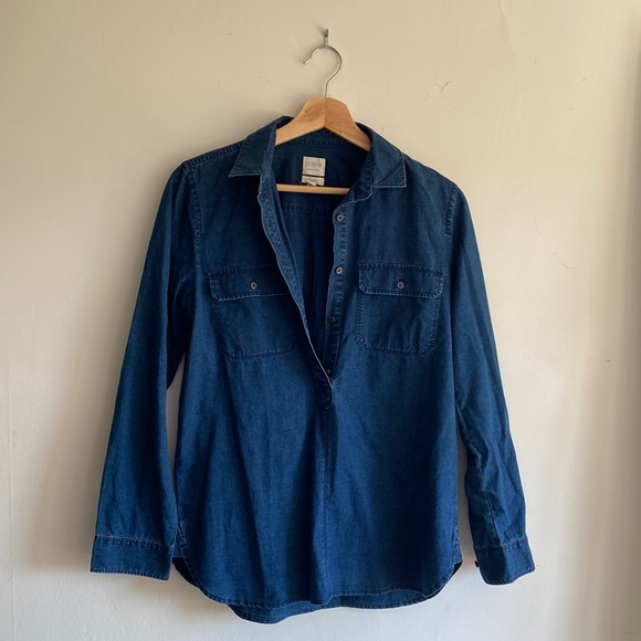 Denim Quarter Button-Up - Picture 1 of 3
